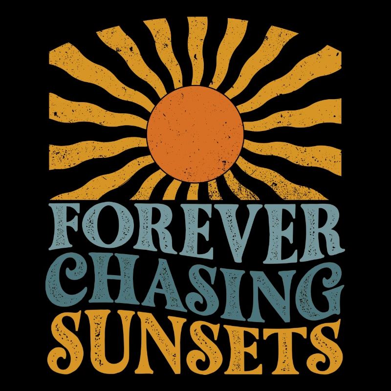 Forever Chasing Sunsets Retro Summer Vacation