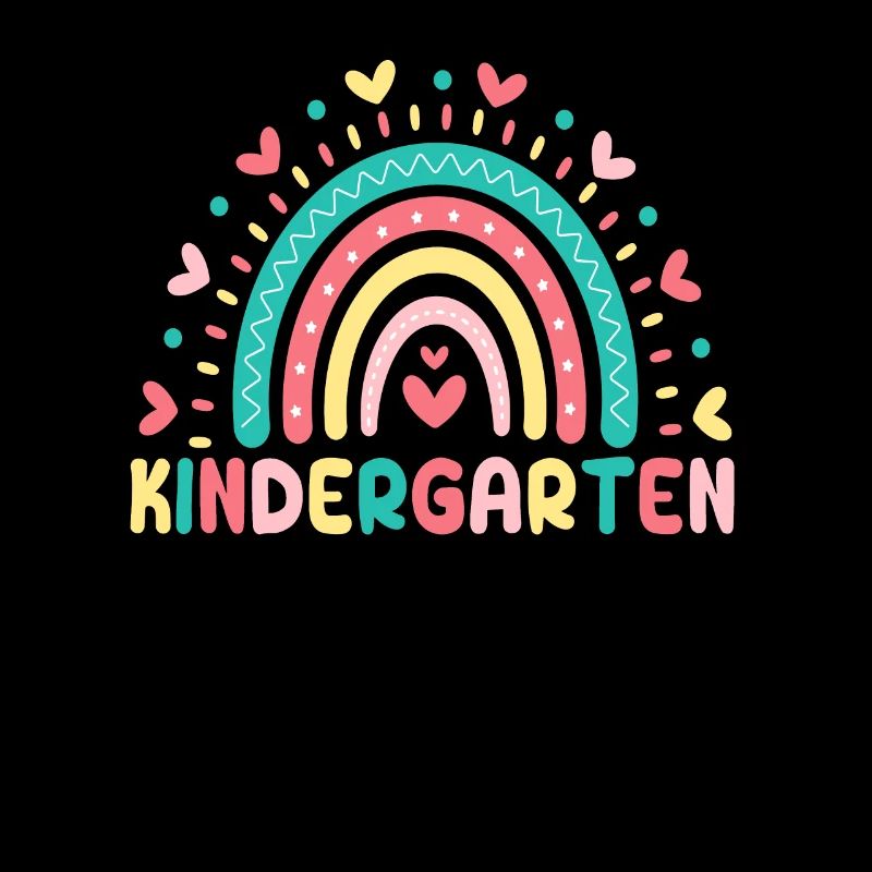 Kindergarten Regenbogen Mädchen Jungen Lehrer Team