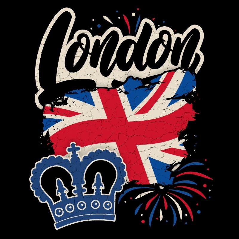 Londres, Angleterre, Grande-Bretagne drapeau et couronne