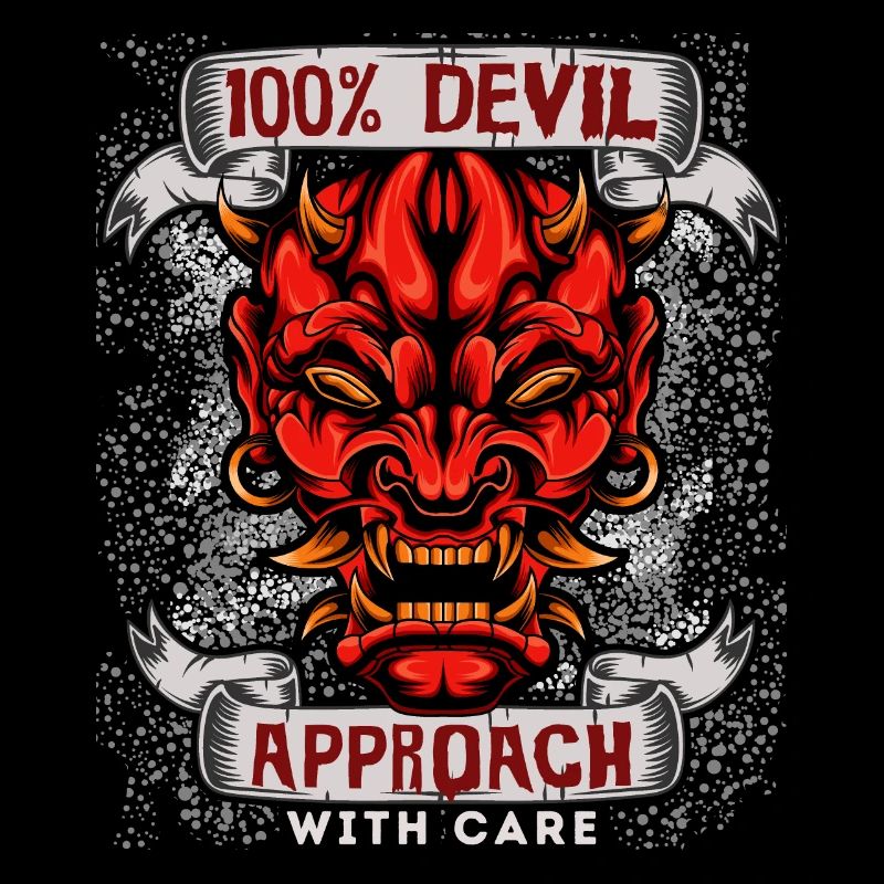 Devil Satan, drôle de diable disant dans le style de la bande dessinée