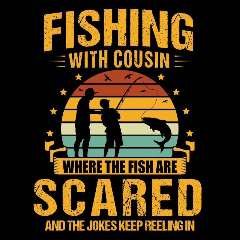 Pêche Cousin Pêcheur Cousins Drôle Poisson Perfec