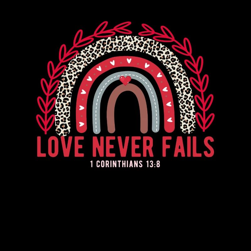 Liebe scheitert nie Regenbogen Leopard Christian