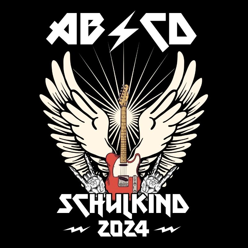 Schulkind 2024 ABCD Rock Rocker Einschulung