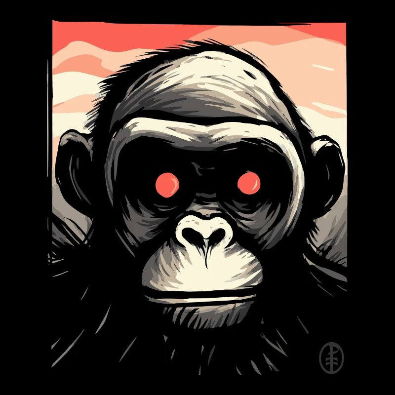 A Portrait of a Horror Ghosts Zombie Monkey