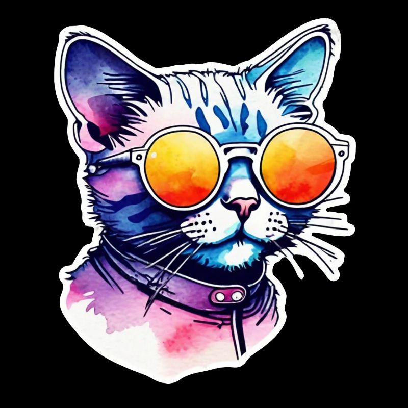 chat ou chaton - mignon - lunette de soleil