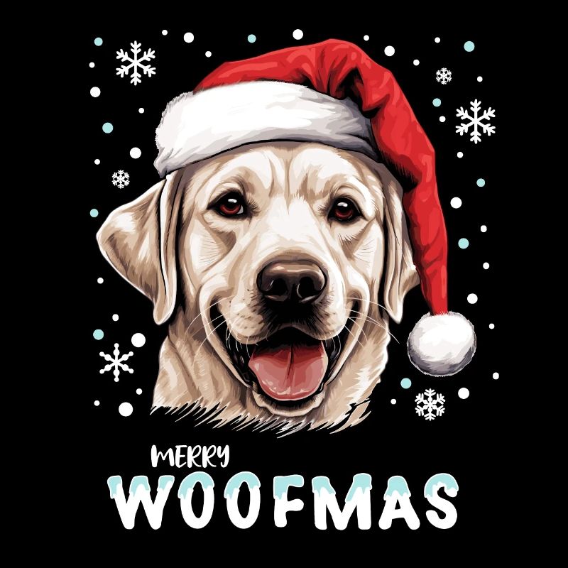 Chien labrador mignon célébrant Noël