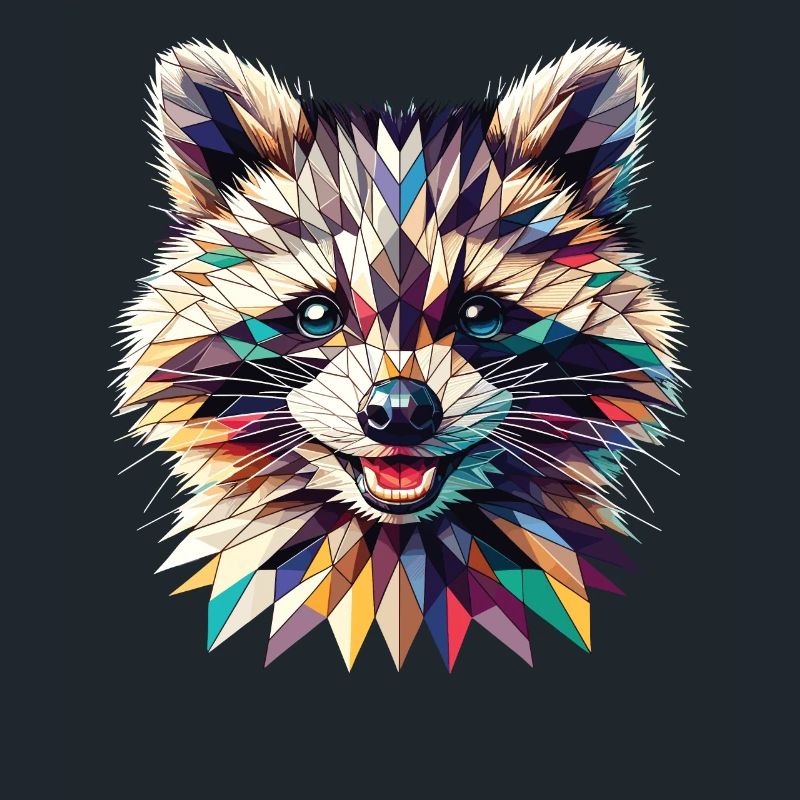 Polygon Waschbär Kunstwerk