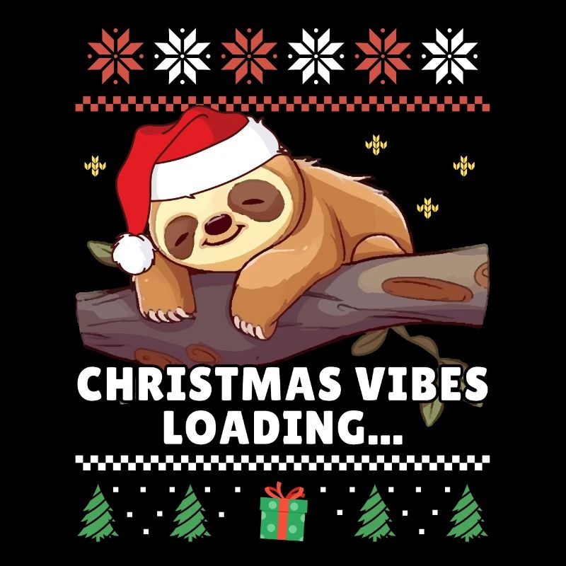 Christmas Vibes Loading - Sloth Ugly Christmas