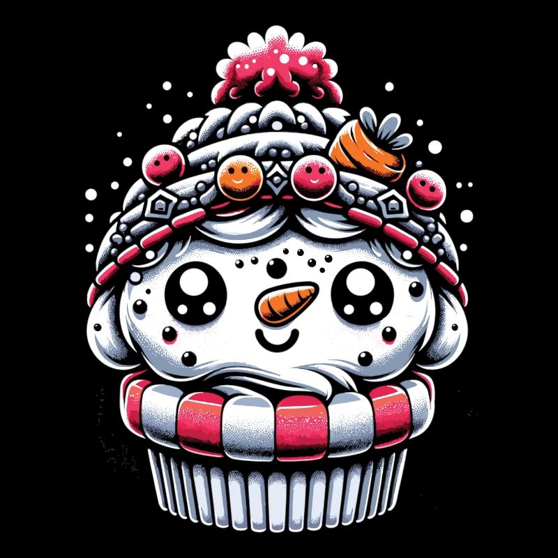 Frosty Delight Christmas Snowman Cupcake