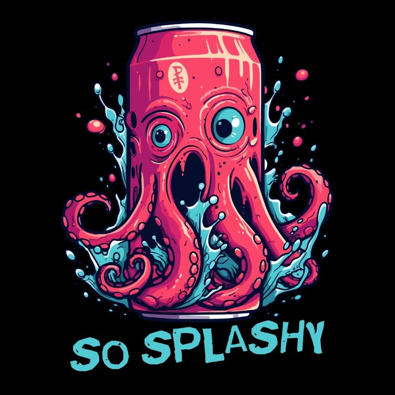 Sparkling octopus soda drink, so tangy