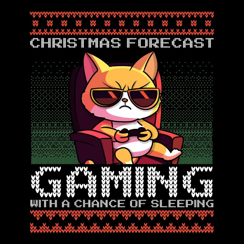 Drôle Noël Prévision Chat De Jeu Laid Noël