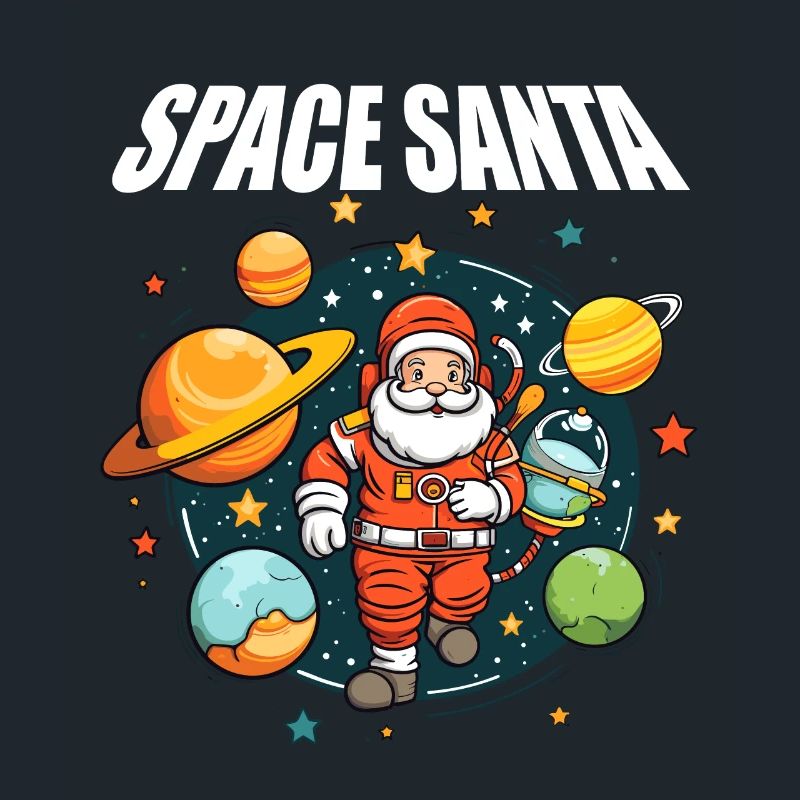 Père Noël de l’espace planète de l’espace drôle