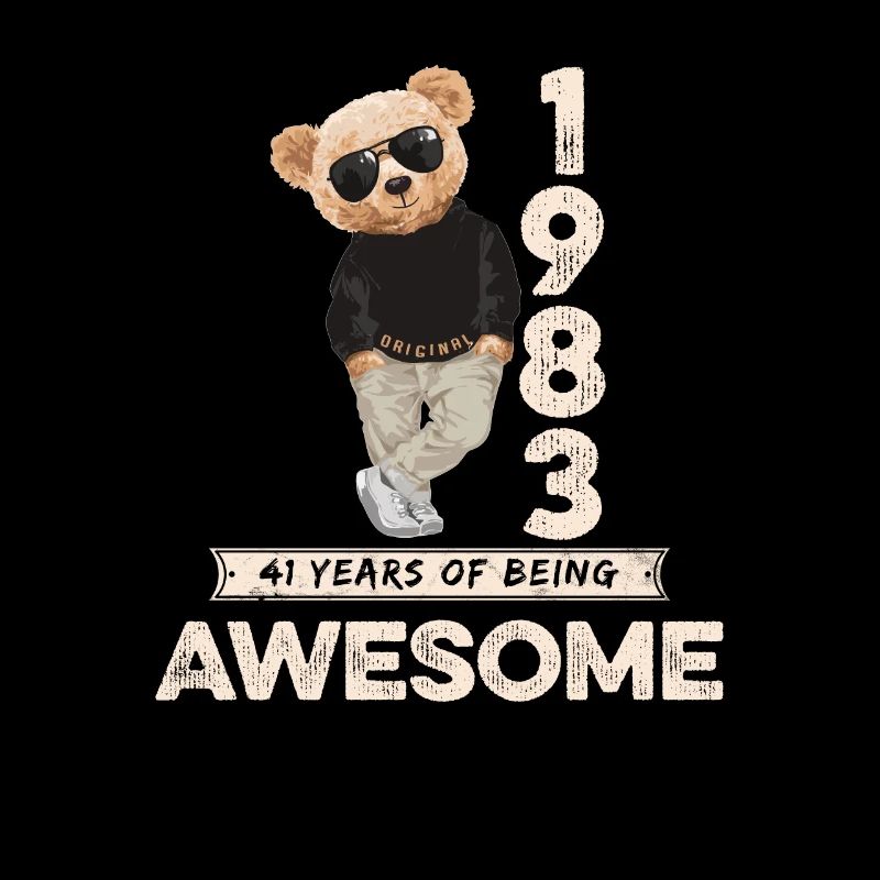 1983 Birthday Teddy Bear Being Awesome Orignal