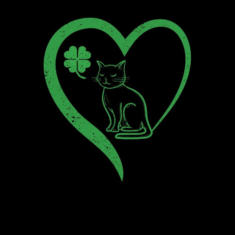 Chat Silhouette Shamrock St Patrick’s Day