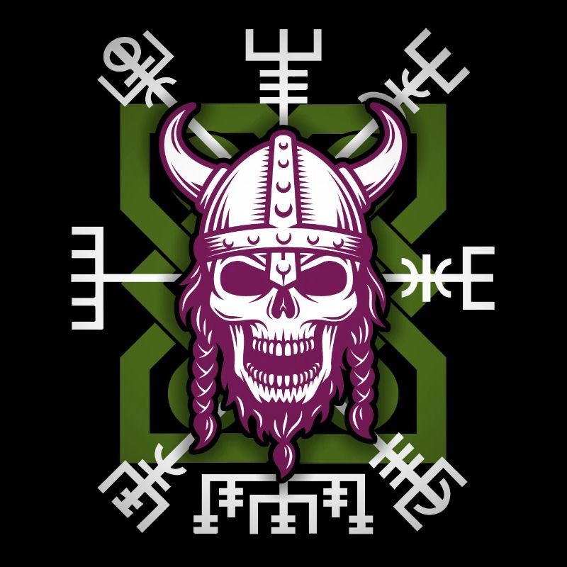 Skull Viking Logo, Viking Design, Vegvisir