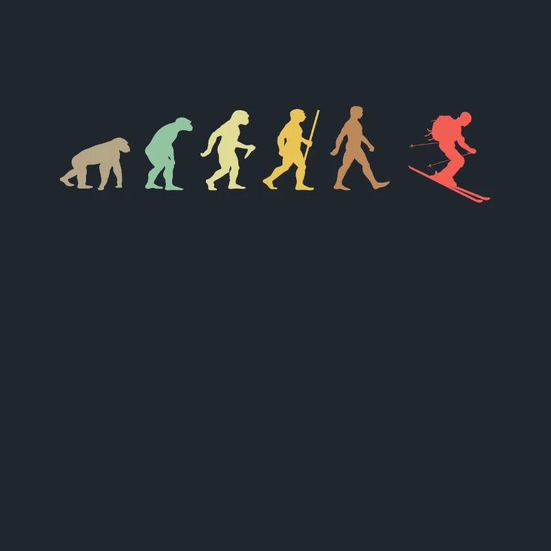 Skiing Retro Skier Evolution Ski