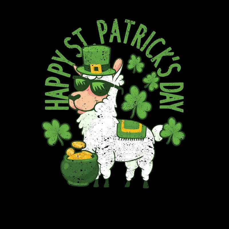 Bonne Saint-Patrick Lama vert alpaga chanceux