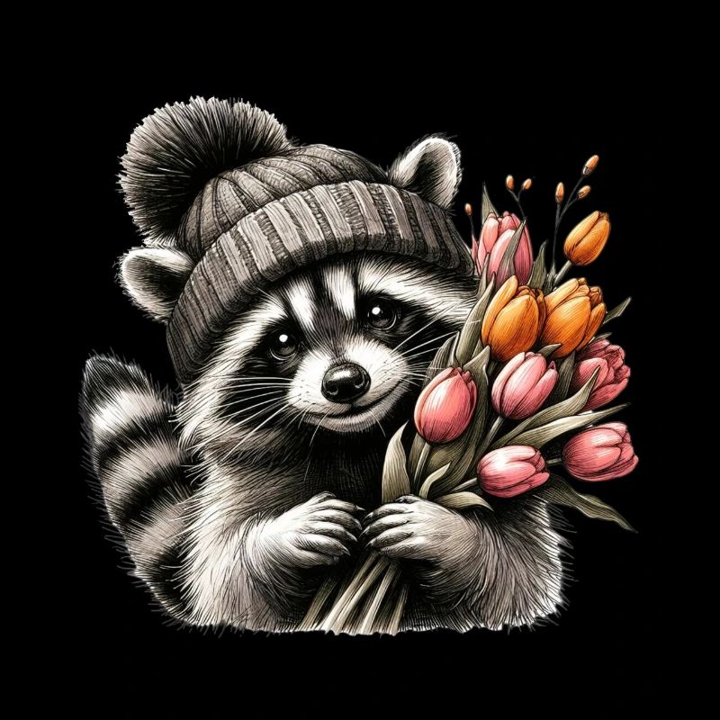 Flower Power Waschbär