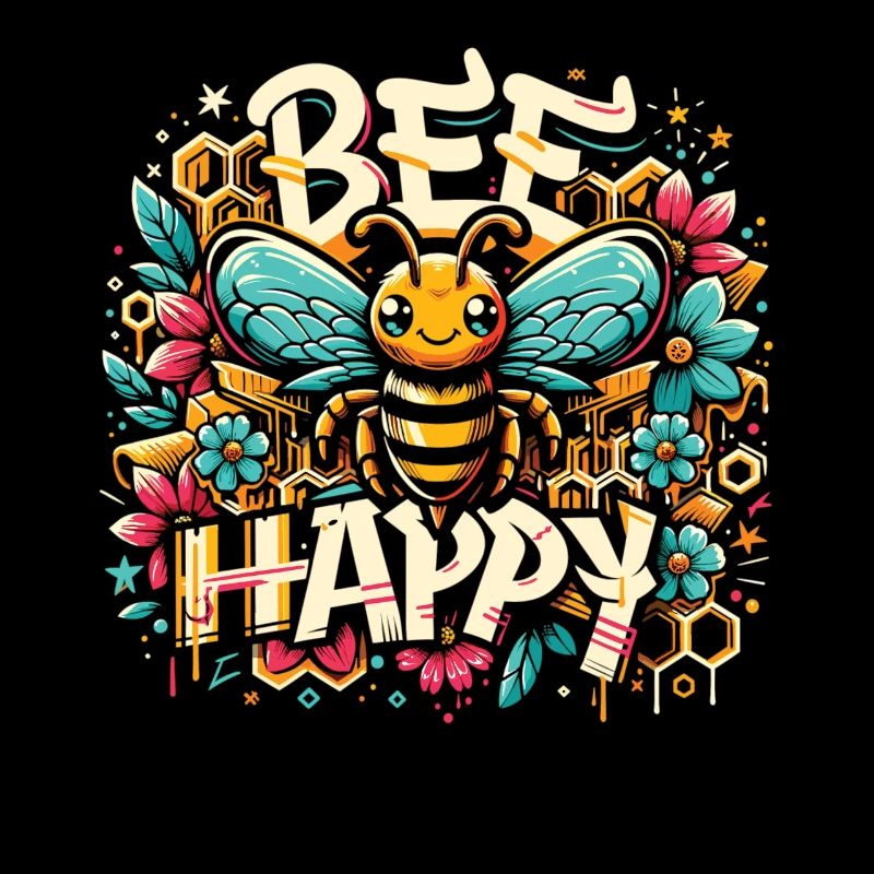 Fleurs et nids d’abeilles : Design d’abeille créatif