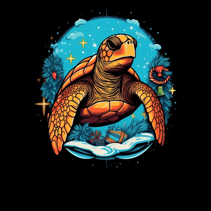 Sea Turtle with Xmas, Love Turtles
