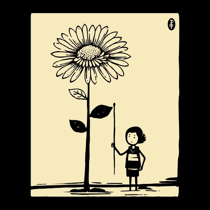Das winzige Mädchen und die Sonnenblume