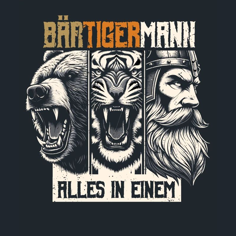 Bärtigermann Bär Tiger Mann Geschenk Bart