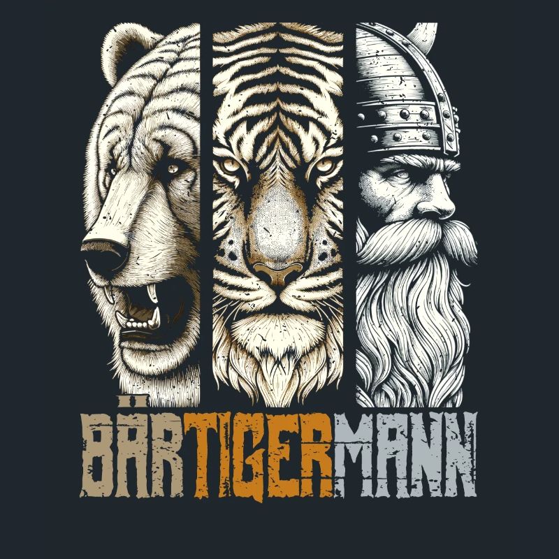 Bärtigermann Bär Tiger Mann Geschenk Bart
