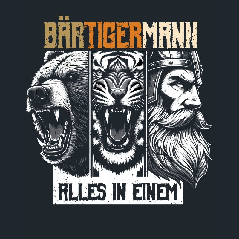 Bärtigermann Bär Tiger Mann Geschenk Bart