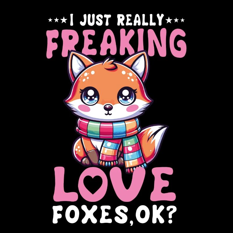 Kawaii Fox with Scarf I Just Freaking Love Foxes