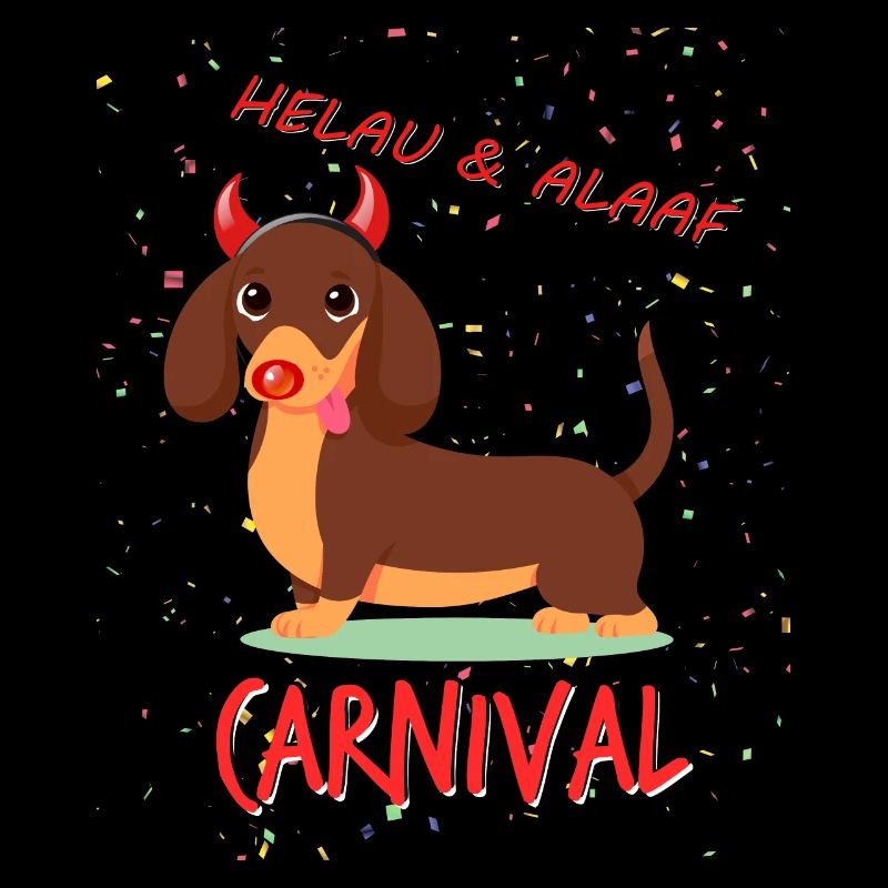 Dackel, Karneval, Fasching, Helau, Alaaf, Teufel