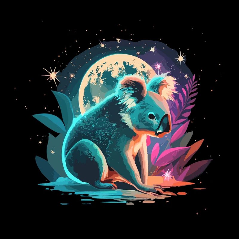 Magischer Koala im Mondschein