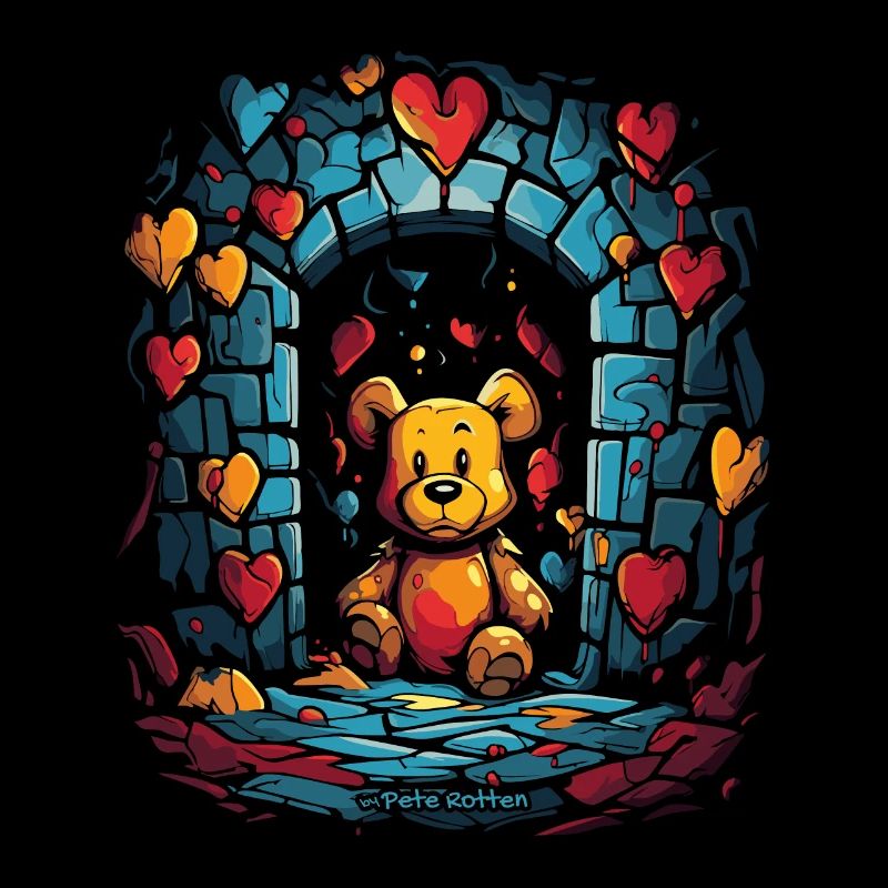 Ours en peluche dans le donjon de l’amour