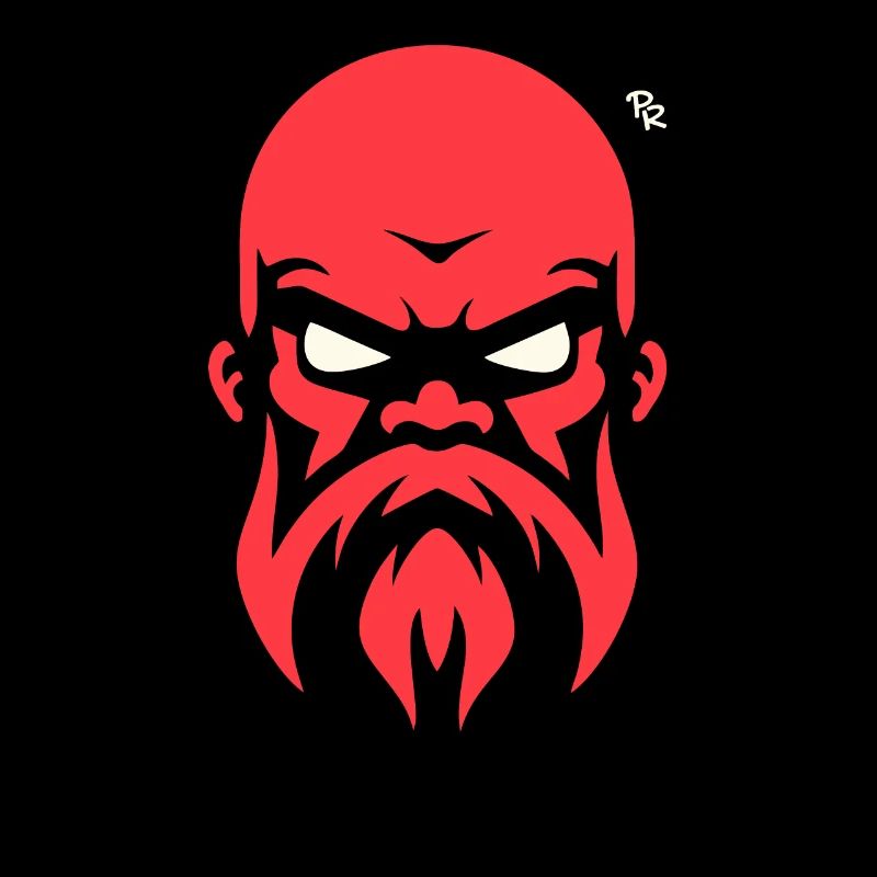 Kahlköpfiger Mann mit Bart, starker Kerl