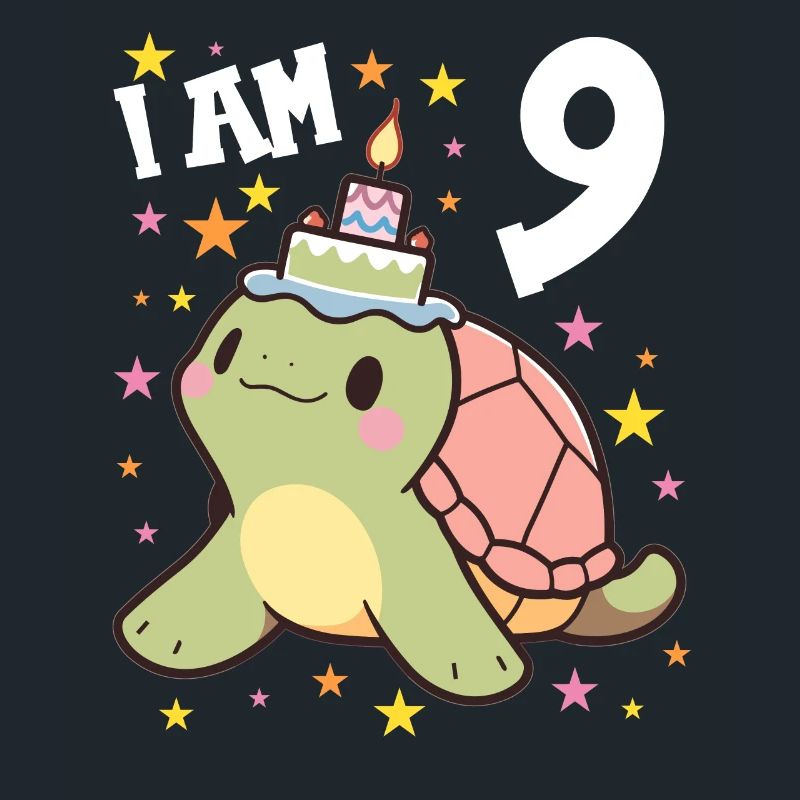 Ich bin 9 Schildkröten Schildkröte 9. Geburtstag