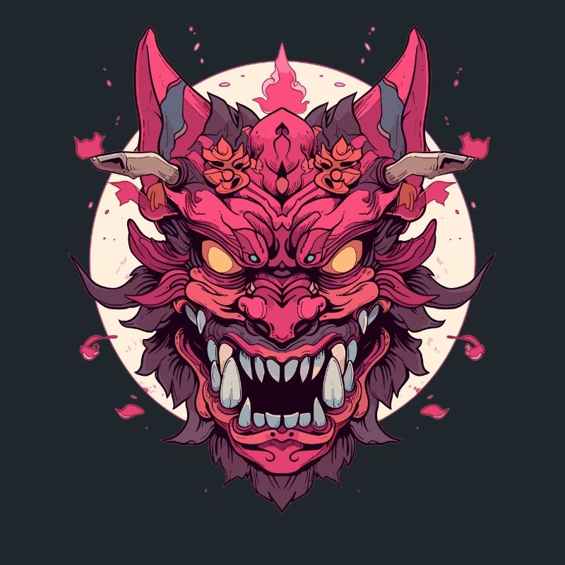 Japanischer Hannya Dämon Samurai Warrior Oni Maske