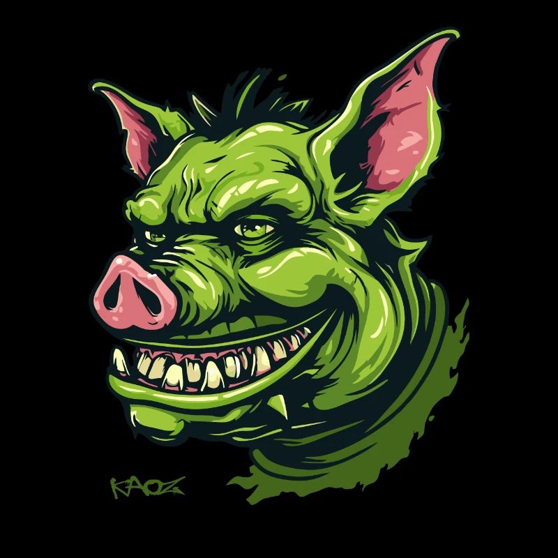 Cochon gobelin vert