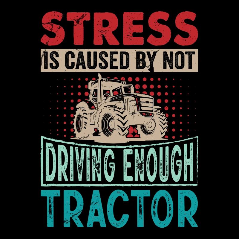 Rétro Tractor Harvest Time - Stress Dire Anglais