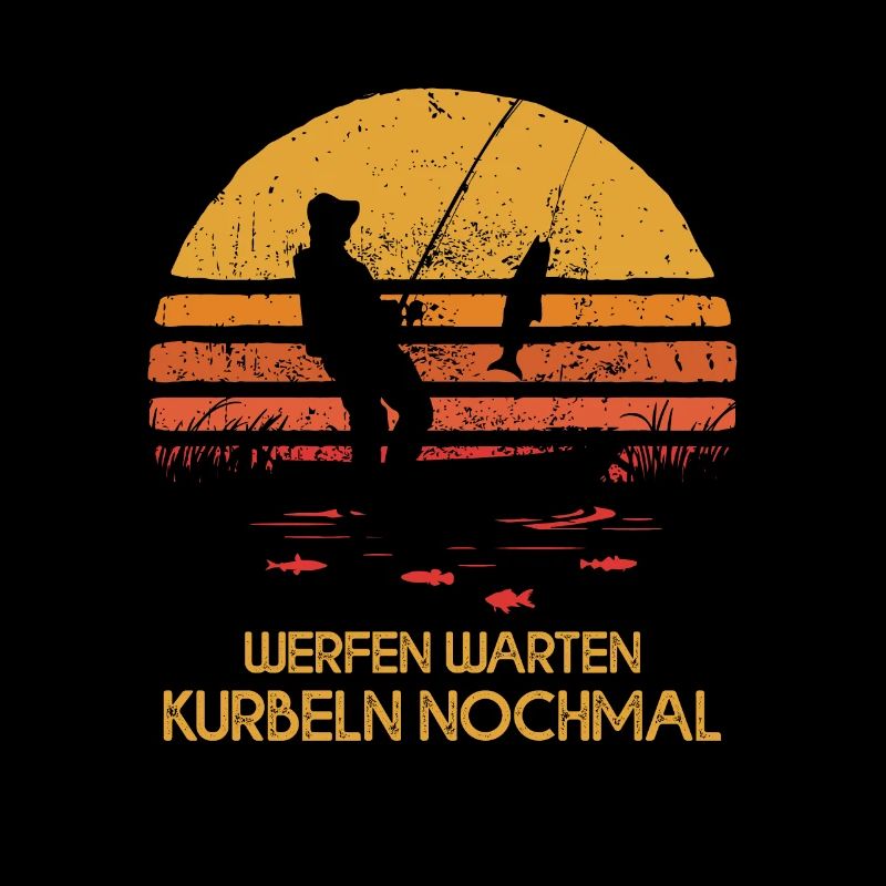 Werfen Warten Kurbeln Nochmal Angler Fischer