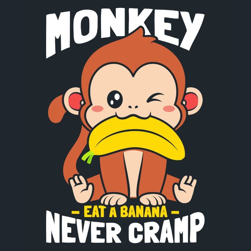Singe mangeant de la banane sans crampe
