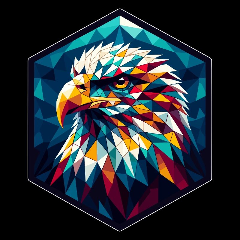 Pygargue à queue blanche dans la représentation polygonale