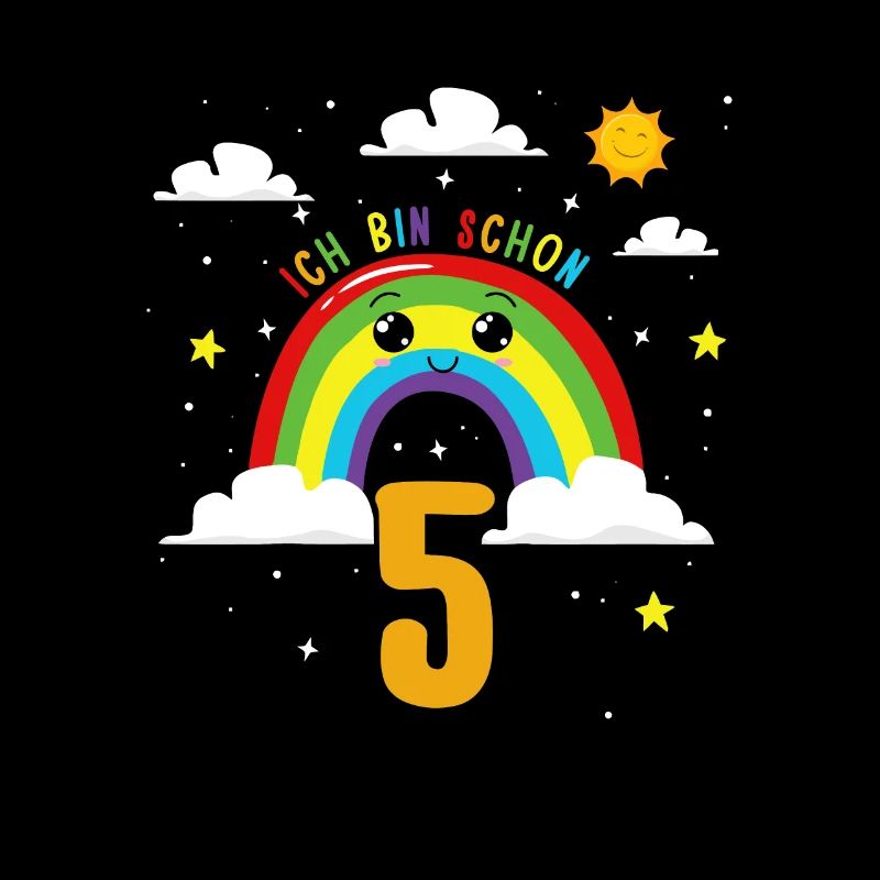 Geburtstag Regenbogen 5 Jahre Ich Bin 5