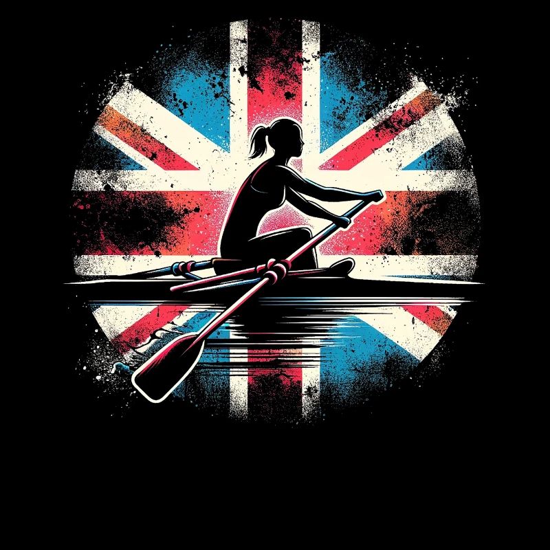 Rower with British flag
