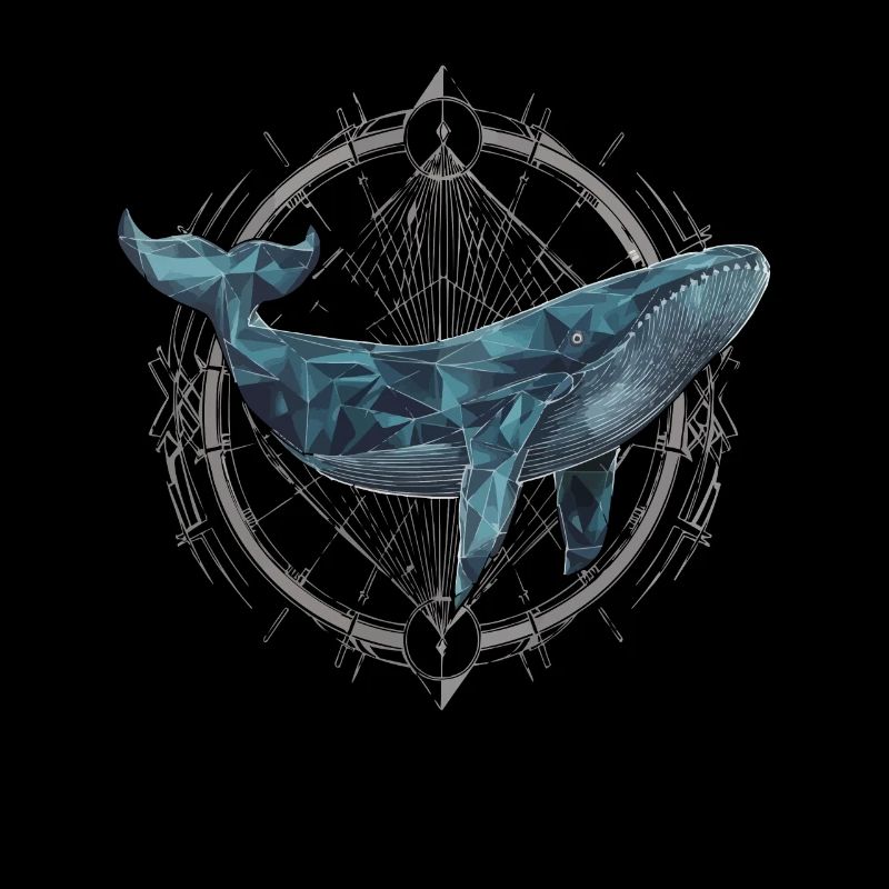 Whale Polygon Sea Diver Animal Welfare Gift