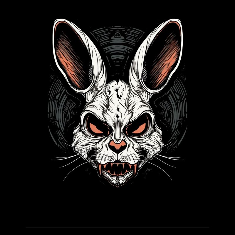 Crâne effrayant Lapin maléfique Lapin d’horreur
