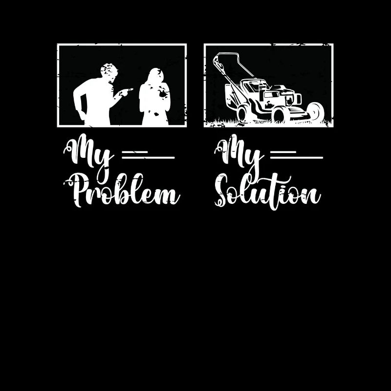 Mower My Problem My Solution Pictogram Mom Dad