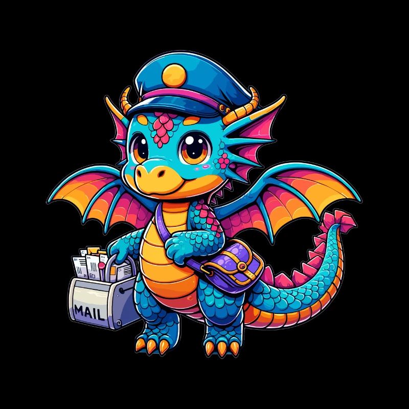Drache Postbote, Drachenpostbote, Briefträger