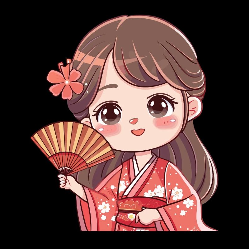 Süße Kirschblüten Kimono Figur