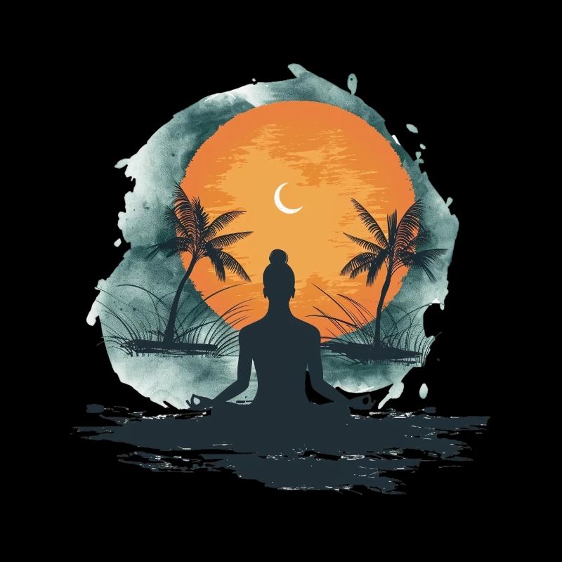 Méditation Coucher de soleil Île tropicale