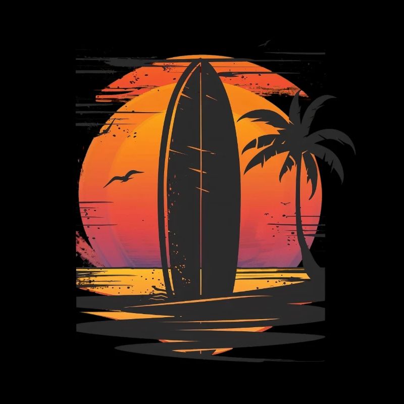 Planche de surf Sunset Palm Trees Silhouette