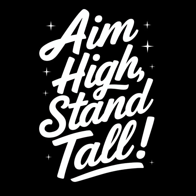 Aim High Stand Tall Motivational Message